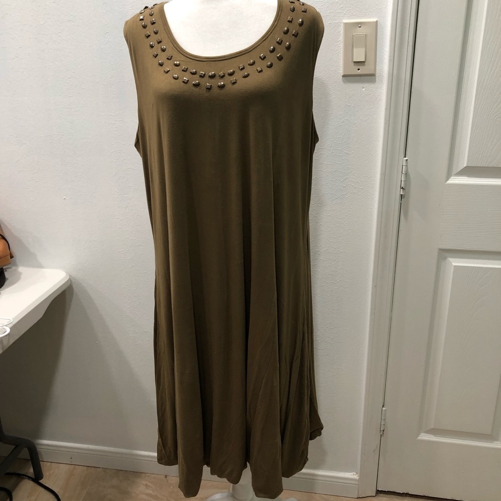 Taillissime jersey dress military green size 22/24 soft comfortable stretchy